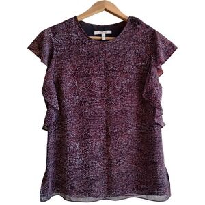 Derek Lam 10 Crosby Women's 8 Multicolor‎ Printed Top Chiffon Dots Office Career